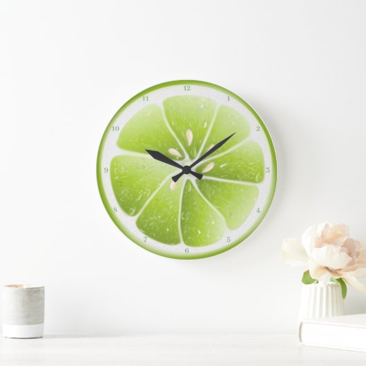 Limone Zitrusfrüchte Große Wanduhr (Zuhause)