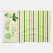 Limone Zitrusfrüchte und Gelbe und Grüne Streifen Geschirrtuch (Horizontal)