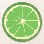 Limone Zitrusfruchtscheibe Runder Pappuntersetzer (Vorderseite)