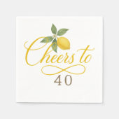 Limonen-Aquarell Prost aufs Alter Geburtstag Serviette (Vorderseite)