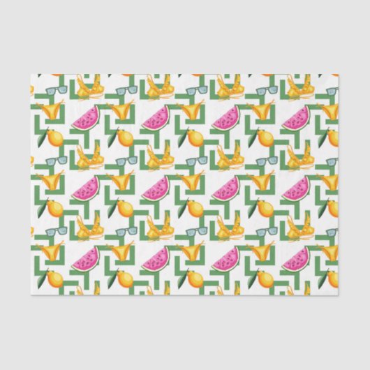 Limonen & Bikinis (Design 28 Yellow/Orange Series) Seidenpapier (Vorderseite)