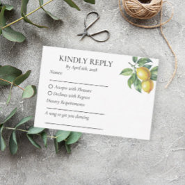 Limonen Mittelmeer sizilianische Hochzeit in Urlau RSVP Karte