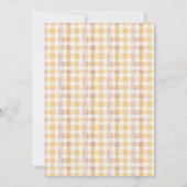 Limonen-Picknick Retro-Fotorahmen Gingham Geburtst Einladung (Rückseite)