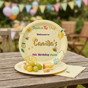 Limonen-Thema Kindergeburtstag Pappteller