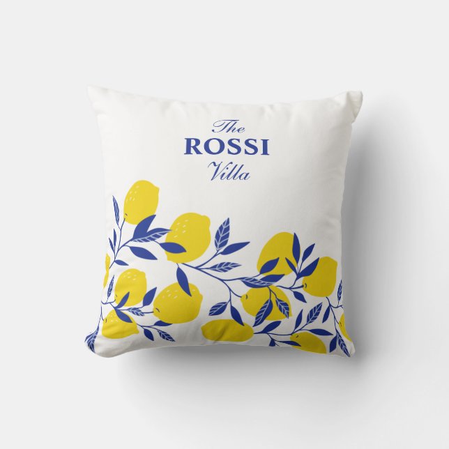 Limonen tropisches Mittelmeer Toskana Kissen (Vorderseite)