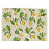 Limonen und Blätter Geschenktasche Große Geschenktüte (Rückseite)