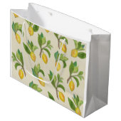 Limonen und Blätter Geschenktasche Große Geschenktüte (Vorderseite Schrägansicht)