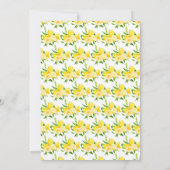 Limonen und Blumen mit Laub Geburtstag Einladung (Rückseite)