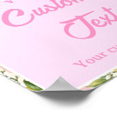 Limonen- und rosa Gingham-Schleifen-Babyshower-Tis Poster (Ecke)