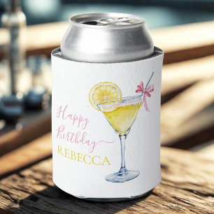 Limonencocktail Rosa Schleife Alles Gute zum Gebur Dosenkühler
