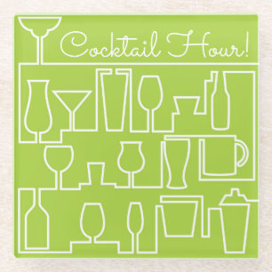 Limonengrün-Cocktail-Party Glasuntersetzer