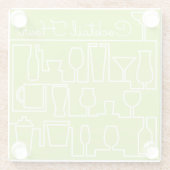 Limonengrün-Cocktail-Party Glasuntersetzer (Rückseite)