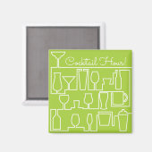 Limonengrün-Cocktail-Party Magnet (Vorderseite/Rückseite)