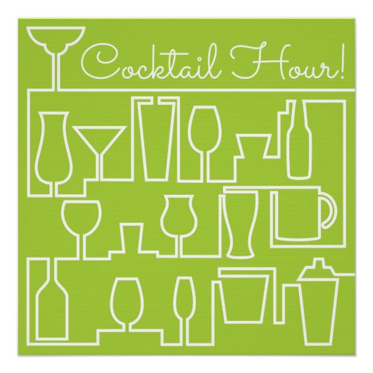 Limonengrün-Cocktail-Party Poster (Vorderseite)