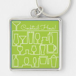 Limonengrün-Cocktail-Party Schlüsselanhänger