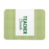 Limonengrün-weiß gestreifter Lehrer-Professor-Name Magnet (Horizontal)