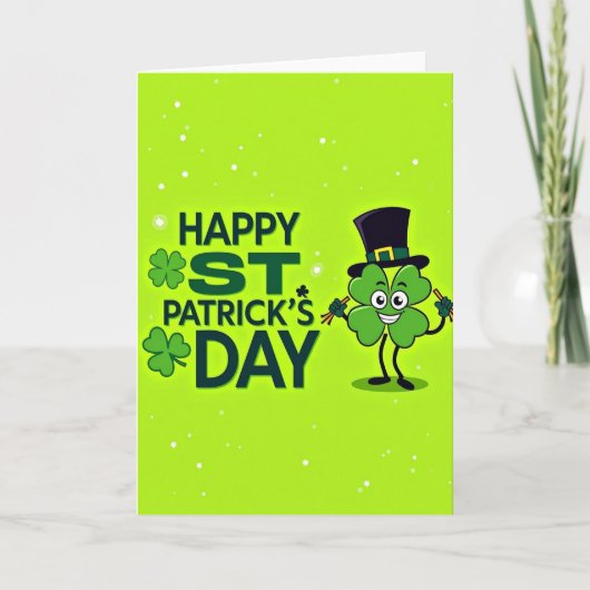 Limonengrüne St. Patrick's Karte (Vorderseite)