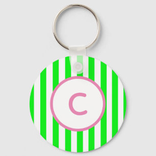 Limonenstreifen-Monogramm-Schlüsselanhänger Schlüsselanhänger