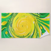 Limonentornado-Design Strandtuch (Vorderseite)
