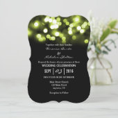 Limoner Black Bokeh Glitzer Lights Hochzeit Einlad Einladung (Stehend Vorderseite)