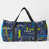 Limoner, blauer personalisierter Name überall Duffle Bag (Vorderseite)