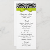 Limoner Bow mit Damask Wedding Empfang Menu Menükarte (Vorne/Hinten)