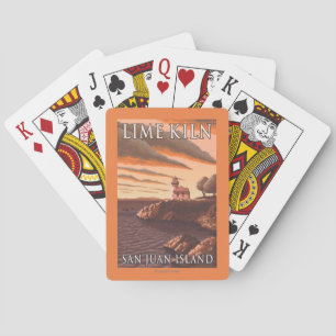 Limoner Brennofen-Leuchtturm-Vintages Reise-Plakat Spielkarten