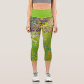 Limoner Bruch mit Lila Bio Zellen Capri Leggings (Vorderseite)