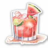 Limoner Cocktail bei der Wassermelone Aufkleber (Vorderseite)