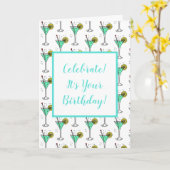 Limoner Cocktail Geburtstag Karte (Gelbe Blume)