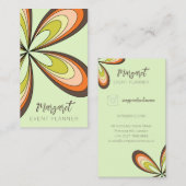 Limoner Daisy Eventplaner Groovy 70er Hippie Blume Visitenkarte (Vorne/Hinten)