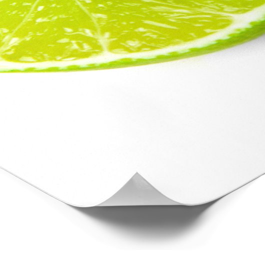 Limoner, geschnittener Keil auf weißem Hintergrund Poster (Ecke)