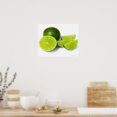 Limoner, geschnittener Keil auf weißem Hintergrund Poster (Küche)