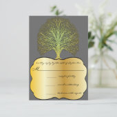 Limoner Goldwirbel-Damaskus-Tree-Hochzeit RSVP (Stehend Vorderseite)