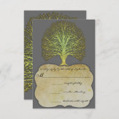 Limoner Goldwirbel-Damaskus-Tree-Hochzeit RSVP (Vorne/Hinten)