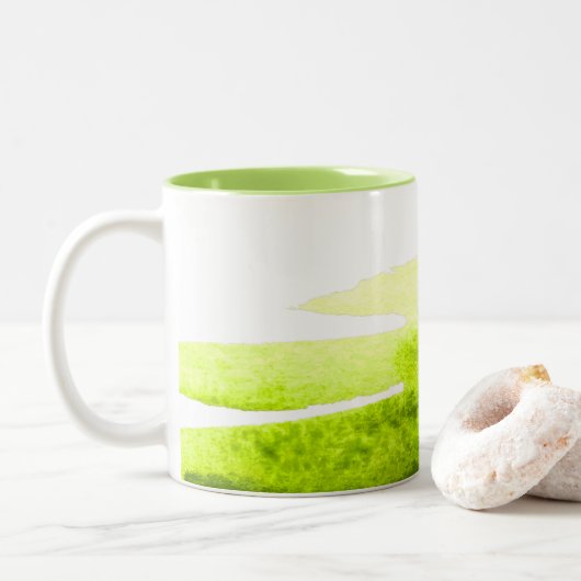 Limoner Grasgrün Zweifarbige Tasse (Mit Donut)