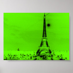 Limoner grüner Eiffel-Turm Poster