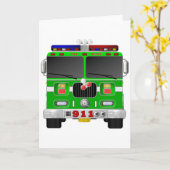 Limoner grüner Feuer-LKW Karte (Gelbe Blume)