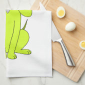 Limoner grüner Hund. Niedliche Jagdhund-Karikatur Handtuch (Viertel Falte)