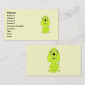 Limoner grüner Hund. Niedliche Jagdhund-Karikatur Visitenkarte (Vorne/Hinten)
