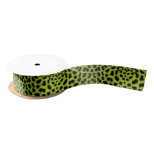 Limoner grüner Leopard-Tierdruck-Band Satinband (Spule)