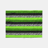 Limoner grüner Leopard-und Zebra-Tierdruck Fleecedecke (Vorderseite (Horizontal))