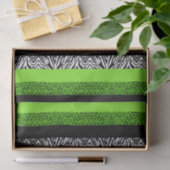 Limoner grüner Leopard-und Zebra-Tierdruck Seidenpapier (Geschenk)