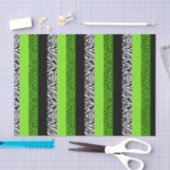 Limoner grüner Leopard-und Zebra-Tierdruck Seidenpapier (Handwerk)