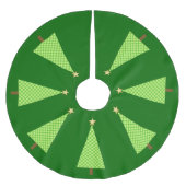 Limoner grüner Polkapunkt moderner Weihnachtsbaum Polyester Weihnachtsbaumdecke (Vorderseite)