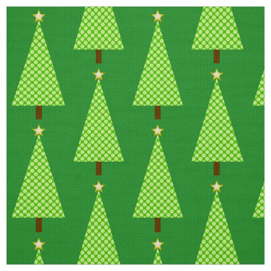 Limoner grüner Polkapunkt moderner Weihnachtsbaum Stoff (Muster)