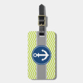 Limoner grüner Seeanker Zickzack Gepäckanhänger (Vorderseite vertikal)