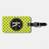 Limoner grüner und schwarzer Polka-Punkt mit Gepäckanhänger (Vorderseite horizontal)