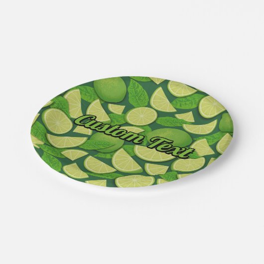 Limoner Hintergrund Pappteller (Schrägansicht)