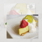 Limoner Kuchen mit Erdbeeren Postkarte (Vorne/Hinten)
